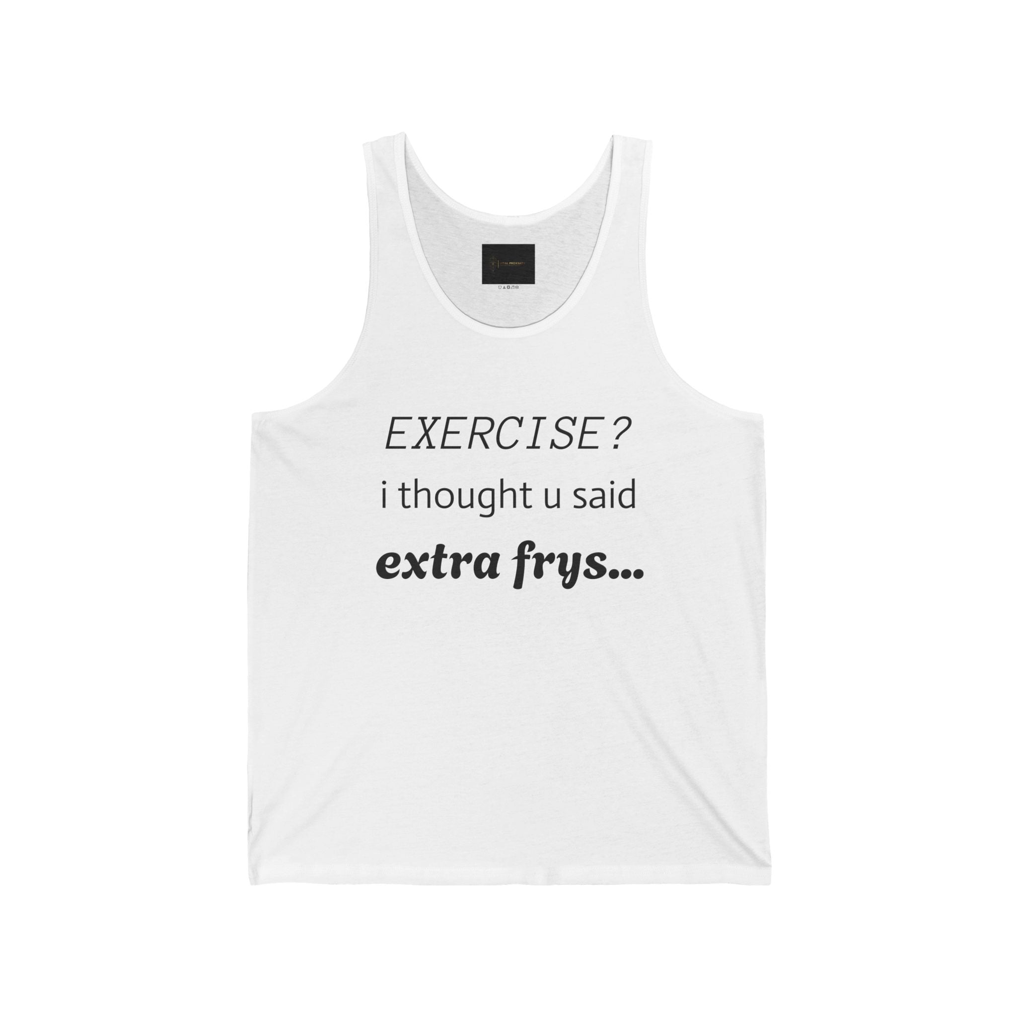 Funny Exercise Tank Top, Humorous Workout Shirt, Fitness Gift for Food Lovers, Gym Apparel, Extra Fries Motivation