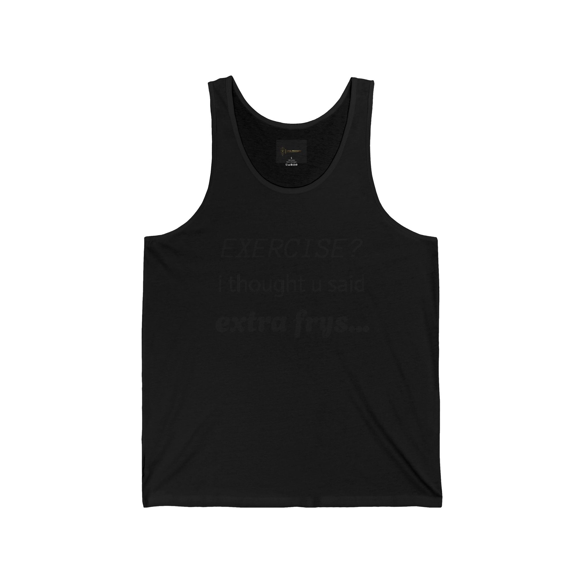 Funny Exercise Tank Top, Humorous Workout Shirt, Fitness Gift for Food Lovers, Gym Apparel, Extra Fries Motivation