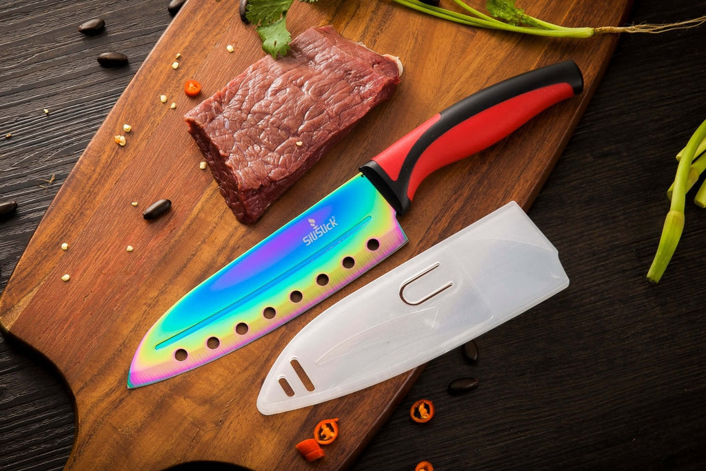 Kitchen Knife Set Kit | Red Handle & Black Magnetic Rack - Vital proximityDC - SiliSlick®Vital proximityDC - 2775714Kitchen Knife Set Kit | Red Handle & Black Magnetic Rack