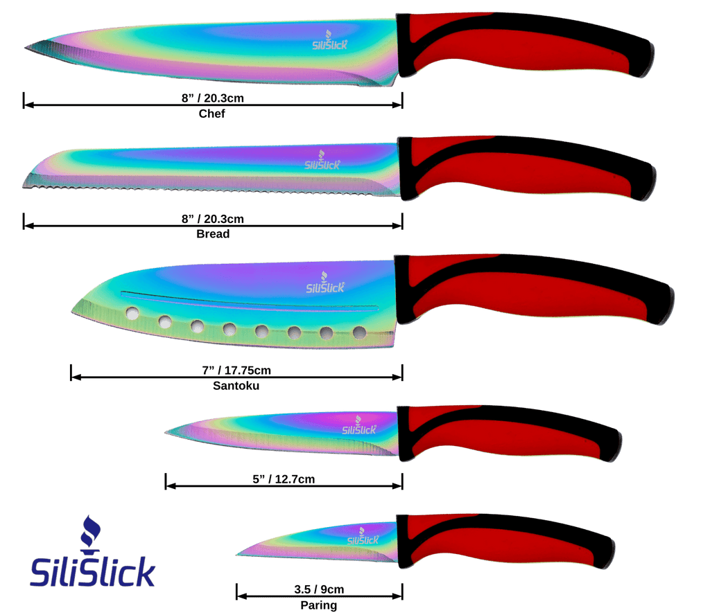 Kitchen Knife Set Kit | Red Handle & Black Magnetic Rack - Vital proximityDC - SiliSlick®Vital proximityDC - 2775714Kitchen Knife Set Kit | Red Handle & Black Magnetic Rack
