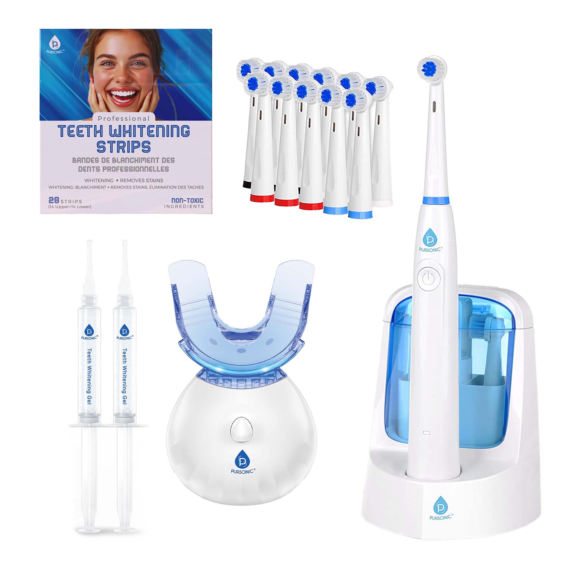 Pursonic Advanced Smile Care Bundle – LED Whitening Kit, Whitening Strips, & Electric Toothbrush - Vital proximityDC - PURSONICVital proximityDC - 2876794Pursonic Advanced Smile Care Bundle – LED Whitening Kit, Whitening Strips, & Electric Toothbrush